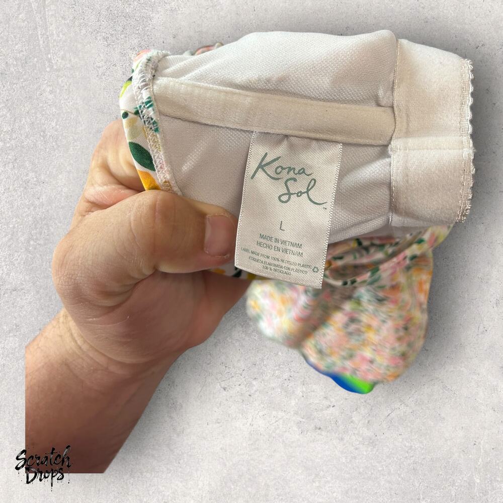 Kona Sol Women's Floral One-Piece Swimsuit Size Large Summer Swimwear Fashion